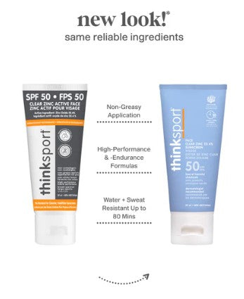 thinksport - Clear Zinc Active Face SPF 50 2oz