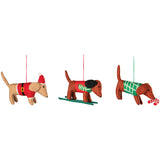 Danica Jubilee - Felt Ornaments Set of 3 Dashing Dachshunds