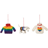 Danica Jubilee - Wool Ornaments Set of 3 Love is Love