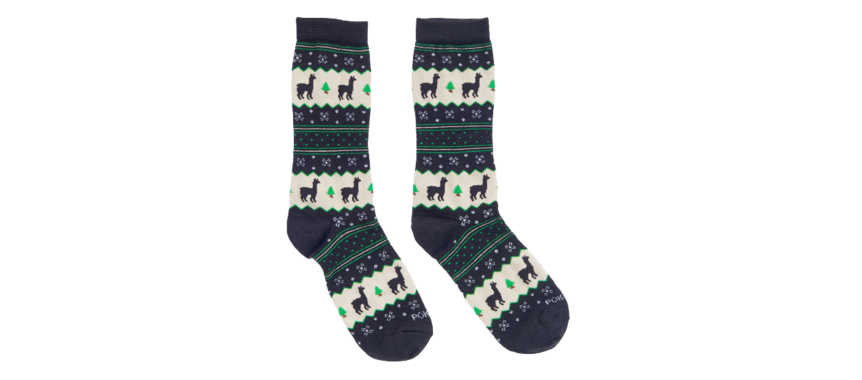 Pokoloko - Holiday Stripe Alpaca Socks Black
