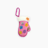 Pokoloko - Hand Embroidered Ornament Pink Mitten