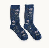 Pokoloko - Alpaca Socks Thick Print Blue Rose L/XL