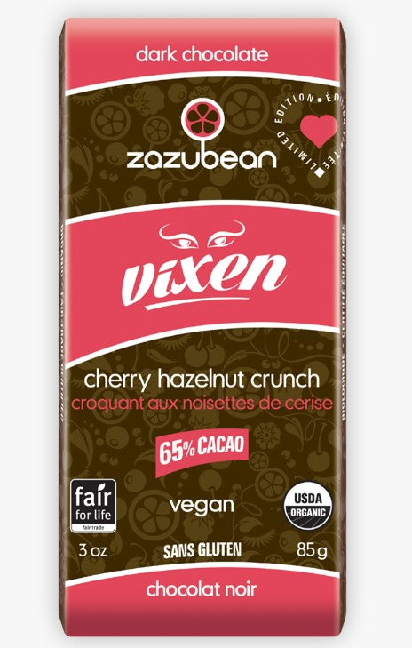 Zazubean - Vixen Cherry Hazelnut Crunch Chocolate