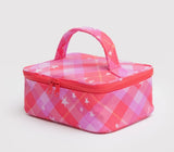 Baggu - Small Cosmetic Case Pink star Plaid
