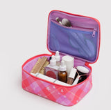 Baggu - Small Cosmetic Case Pink star Plaid