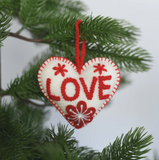Pokoloko - Hand Embroidered Ornament Love Heart
