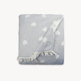 Pokoloko - Fleece Lined Throw Have A Heart Grey