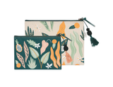 Danica Jubilee - Recycled Cotton Set of 2 Zip Pouches Paradise Foliage