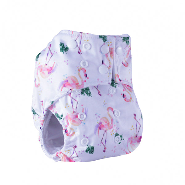 La Petite Ourse - Cloth Snap Diaper Flamingo