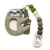 Loulou LOLLIPOP - Silicone Teether with Holder Sloth