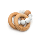 Loulou LOLLIPOP - Silicone and Wood Bubble Teether Marble
