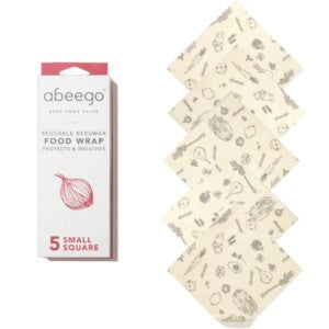 Abeego - Small Square Beeswax Food Wrap 5 pack